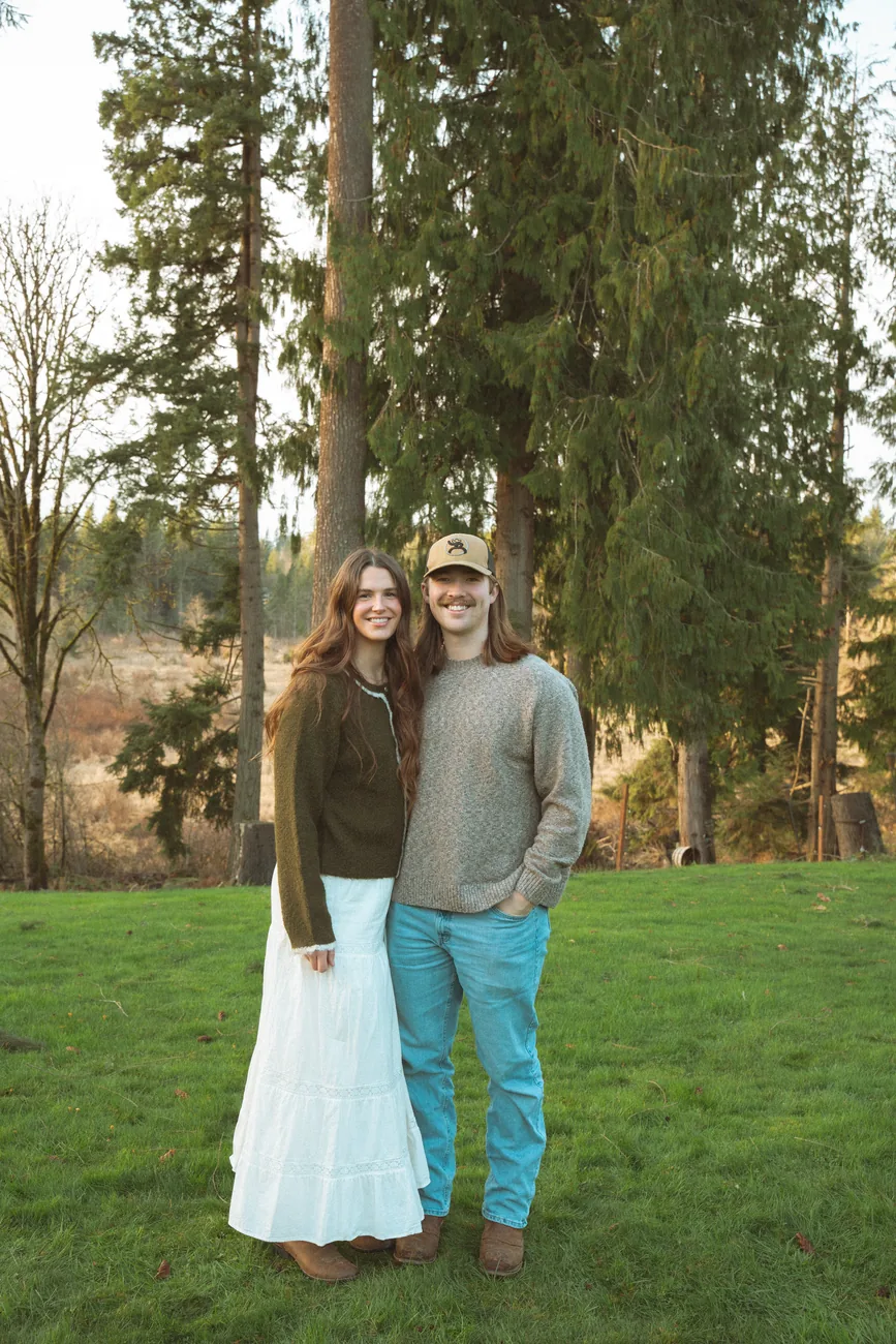 Pure Guard Pest Control owners in a wooded field outside Lake Stevens, WA